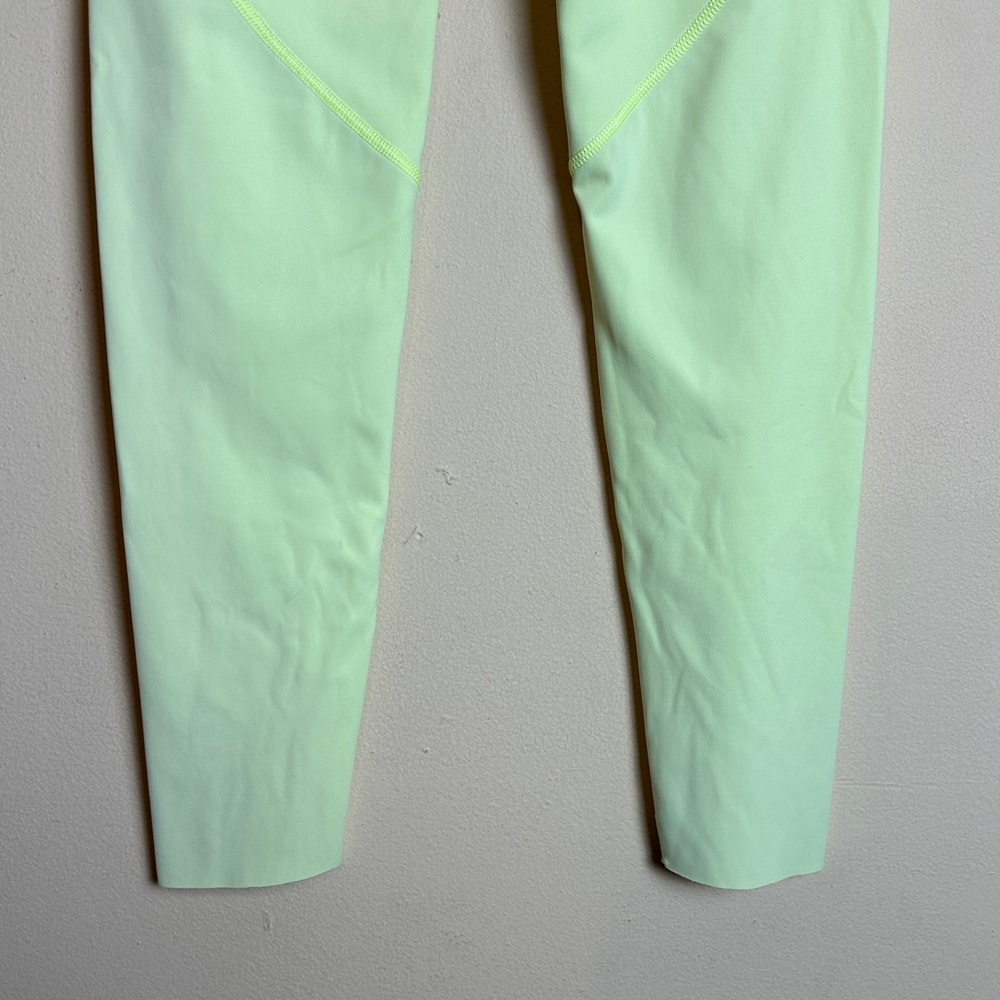 Aerie Neon Yellow Green High Rise Raw Hem Full Length Leggings Womens Size Small - Picture 9 of 16